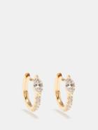 Anita Ko - Bobbie Diamond & 18kt Gold Huggie Earrings - Womens - Gold Multi