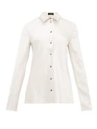 Matchesfashion.com Joseph - Calmyl Button Through Silk Satin Shirt - Womens - Silver