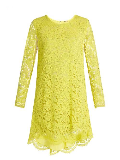 Adam Lippes Long-sleeved Guipure-lace Trapeze Mini Dress