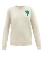 Matchesfashion.com The Elder Statesman - Magic Cactus Cashmere Sweater - Womens - White