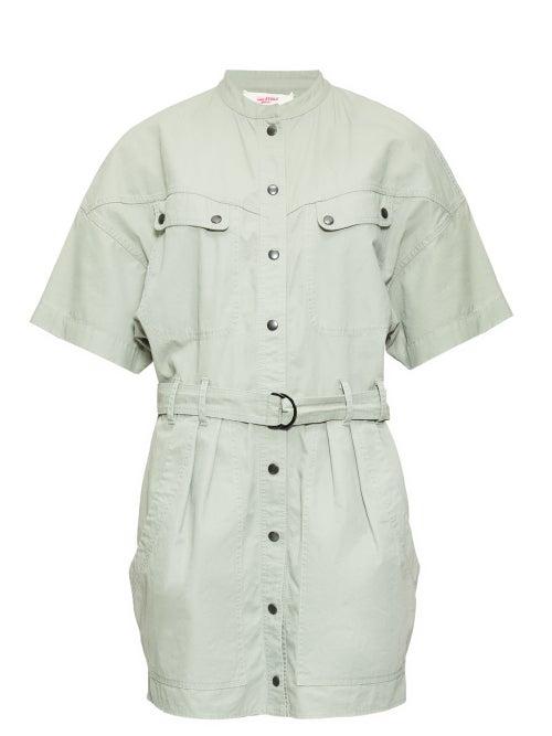 Matchesfashion.com Isabel Marant Toile - Zolina Belted Cotton Shirt Dress - Womens - Khaki