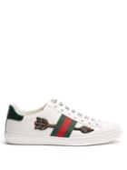 Gucci New Ace Arow-embroidered Leather Trainers