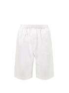 Albus Lumen - Elasticated-waist Linen Shorts - Mens - White