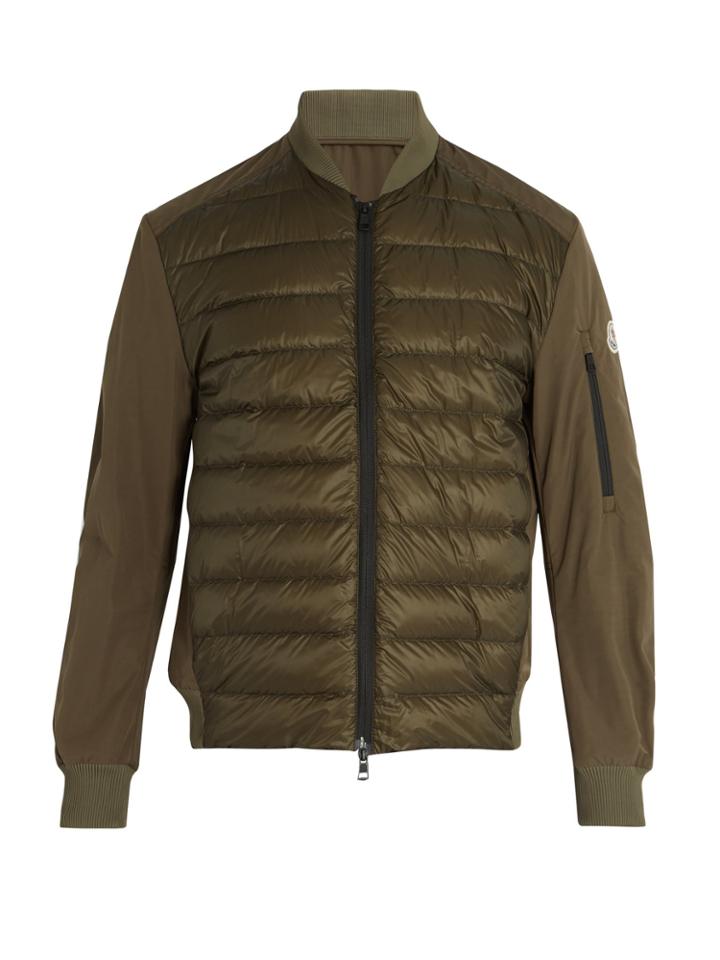 Moncler Ariege Contrast-panel Quilted Down Jacket