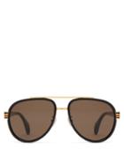 Matchesfashion.com Gucci - Aviator Frame Acetate Sunglasses - Mens - Black