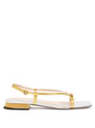 Matchesfashion.com Gucci - Alison Metallic-leather Slingback Sandals - Womens - Silver Gold