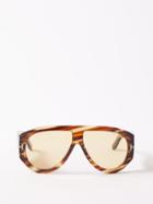 Tom Ford Eyewear - Bronson Acetate Aviator Sunglasses - Womens - Brown Multi