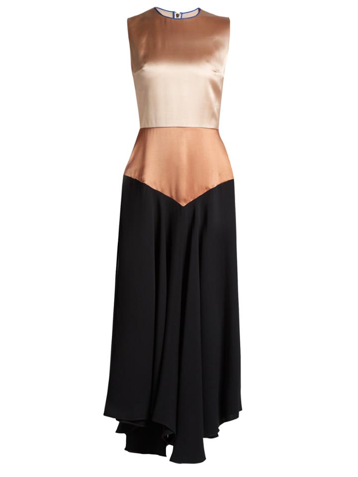 Roksanda Camillo Sleeveless Satin And Georgette Dress