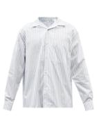 Loewe - Striped Cotton Spread-collar Shirt - Mens - White Stripe