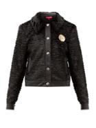 Matchesfashion.com Staud - Point-collar Faux-fur Jacket - Womens - Black