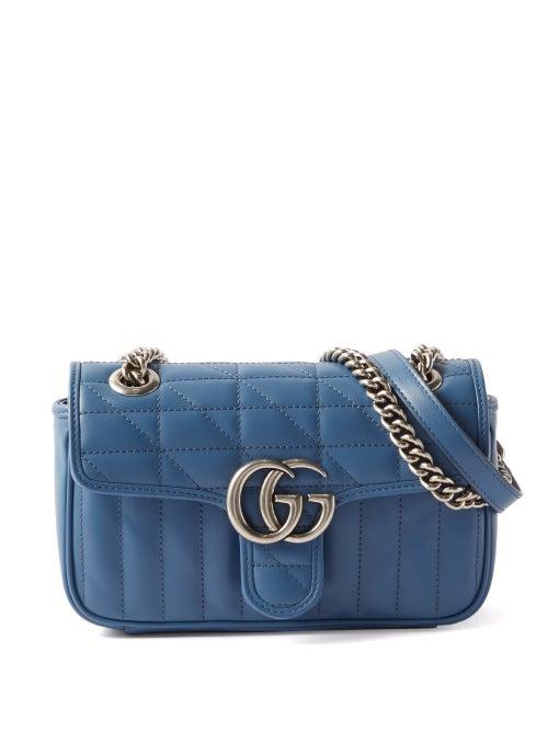 Gucci - Gg Marmont 2.0 Mini Leather Cross-body Bag - Womens - Blue