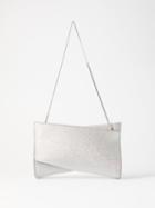 Christian Louboutin - Loubitwist Glittered-leather Clutch - Womens - Silver