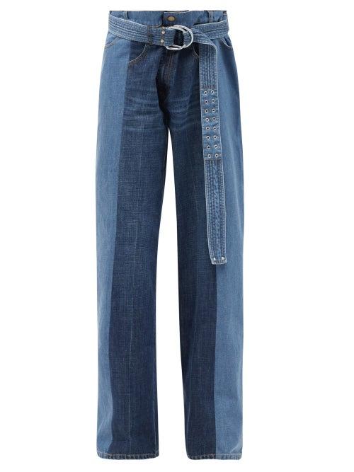 Matchesfashion.com La Fetiche - Marsha Panelled Upcycled Wide-leg Jeans - Womens - Denim