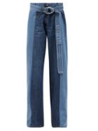 Matchesfashion.com La Fetiche - Marsha Panelled Upcycled Wide-leg Jeans - Womens - Denim