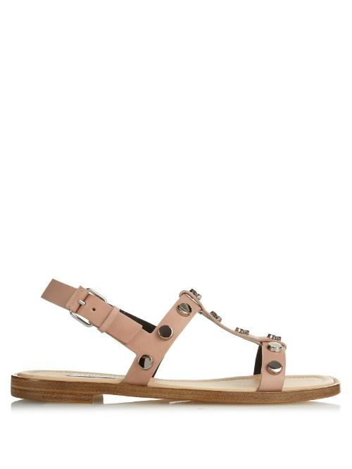 Balenciaga Stud Embellished Leather Sandals