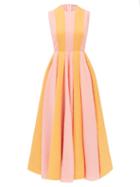 Matchesfashion.com Emilia Wickstead - Junie Striped Cotton-blend Seersucker Dress - Womens - Pink Multi