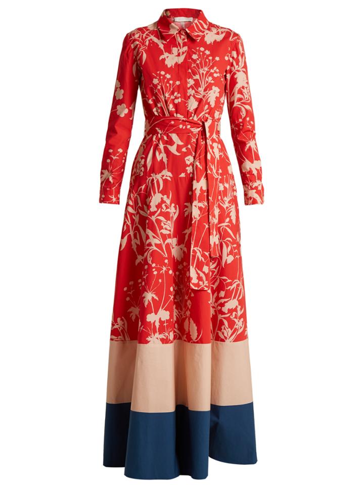 Borgo De Nor Carolina Weed-print Cotton Maxi Dress