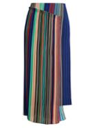 Diane Von Furstenberg Striped Asymmetric Stretch-cady Skirt