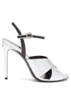 Matchesfashion.com Gucci - Betsy Peep-toe Stiletto Leather Sandals - Womens - Silver