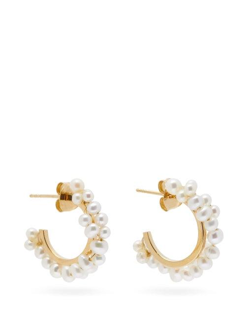 Matchesfashion.com Completedworks - Stratus Pearl & 14kt Gold-vermeil Hoop Earrings - Womens - Pearl