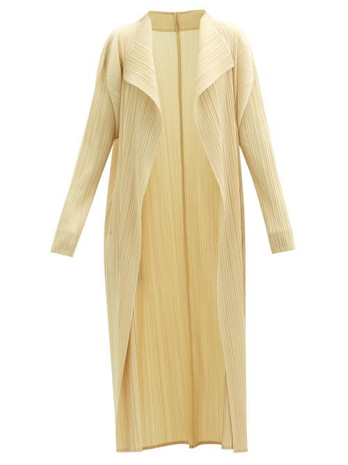 Matchesfashion.com Pleats Please Issey Miyake - Wide-lapel Technical-pleated Coat - Womens - Cream