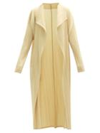 Matchesfashion.com Pleats Please Issey Miyake - Wide-lapel Technical-pleated Coat - Womens - Cream