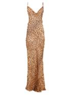 Matchesfashion.com Rat & Boa - Valentina Leopard Print Silk Chiffon Dress - Womens - Leopard