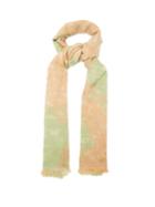 Acne Studios - Tie-dye Jacquard-peace Sign Wool Scarf - Womens - Green Orange