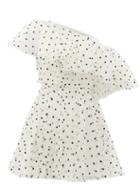 Matchesfashion.com Giambattista Valli - One-shoulder Swiss-dot Mini Dress - Womens - White Black