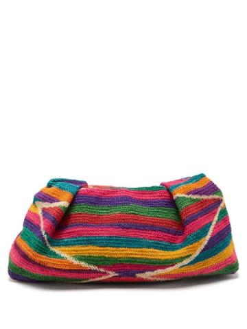 Sensi Studio - Maxi Stripe-weave Sisal Clutch Bag - Womens - Multi
