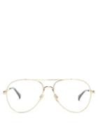 Matchesfashion.com Givenchy - Logo Engraved Gold Tone Metal Glasses - Womens - Gold