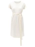 Ladies Lingerie About - Waist-tie Linen-blend Nightdress - Womens - Ivory