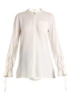 Altuzarra Christina Fluted-cuff Silk-blend Crepe Blouse
