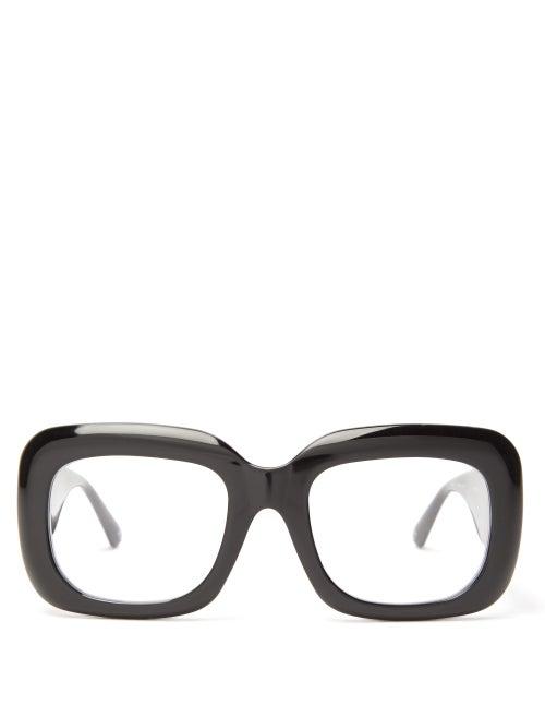 Matchesfashion.com Linda Farrow - Oversized Square Acetate Glasses - Womens - Black