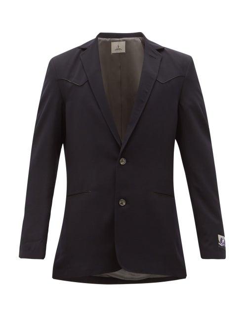 Matchesfashion.com Boramy Viguier - Single-breasted Wool-twill Blazer - Mens - Navy