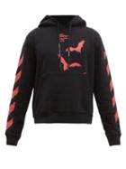 Matchesfashion.com Off-white - Bats Print Cotton Hooded Sweatshirt - Mens - Black Red