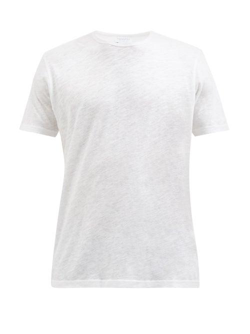 Sunspel - Crew-neck Cotton-blend Jersey T-shirt - Mens - White