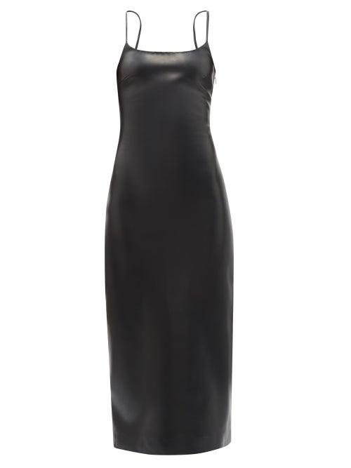 Stand Studio - Sarai Faux-leather Midi Dress - Womens - Black
