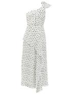 Matchesfashion.com Roland Mouret - Giza One-shoulder Polka-dot Chiffon Dress - Womens - White Black