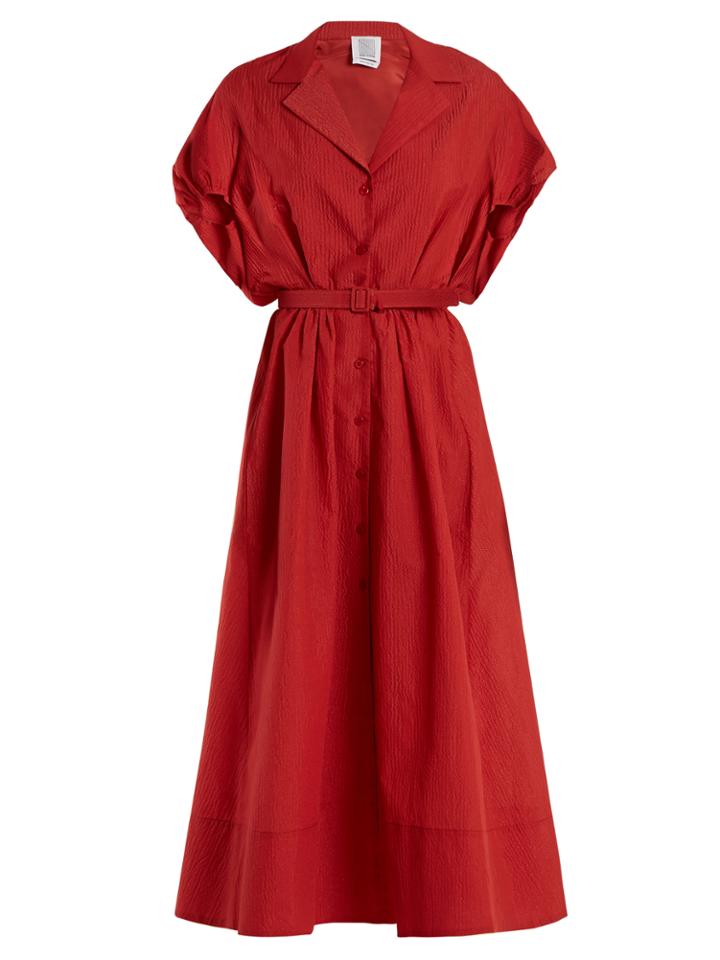 Rosie Assoulin Have The Wind At Your Back Seersucker Dress