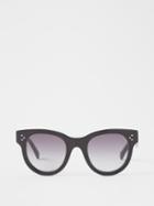 Celine Eyewear - Bold Story Round Acetate Sunglasses - Womens - Black Grey
