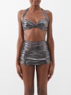 Norma Kamali - Bill Ruched Bikini Top - Womens - Dark Grey