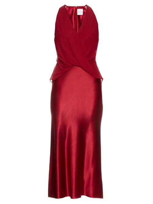 Dion Lee Silk-satin Twist-front Midi Dress