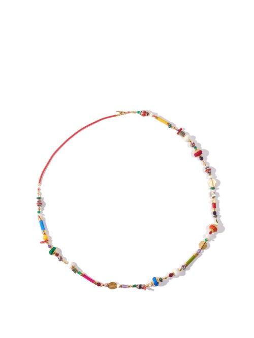 Matchesfashion.com Katerina Makriyianni - A Thousand And One Beaded Gold-plated Necklace - Womens - Multi