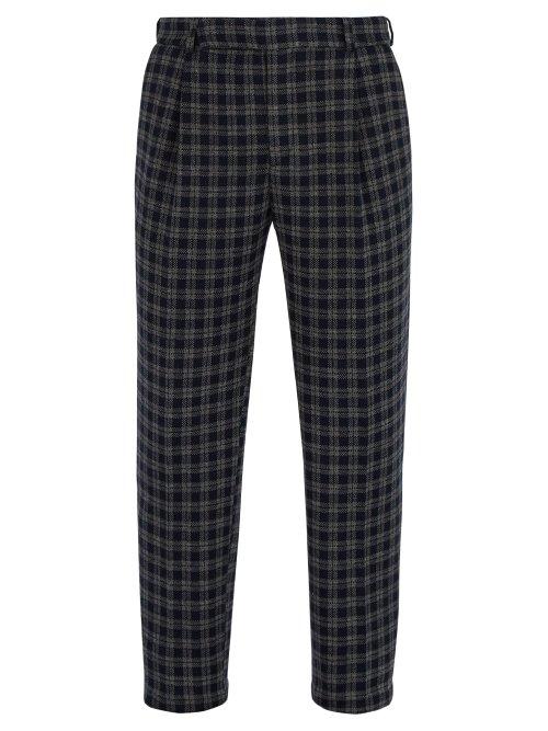 Matchesfashion.com Fendi - Checked Trousers - Mens - Navy Multi