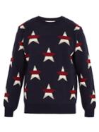 Maison Kitsuné Star-intarsia Wool And Cashmere-blend Sweater