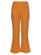 Matchesfashion.com Emilia Wickstead - Sammy Textured Jacquard Crepe Trousers - Womens - Dark Yellow