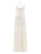Ladies Rtw 16arlington - Ottawa Cowl-neck Sequinned Dress - Womens - Ivory