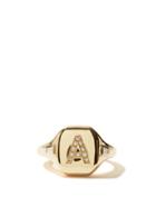 Matchesfashion.com Shay - Initial Diamond & 18kt Gold Pinky Ring (a-m) - Womens - Yellow Gold