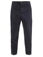 Matchesfashion.com Oliver Spencer - Judo Organic Cotton-flannel Tapered-leg Trousers - Mens - Navy